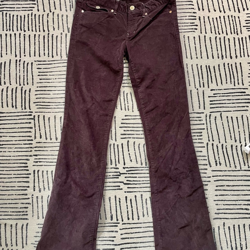 Deep Purple Corduroy Boot Cut Pants